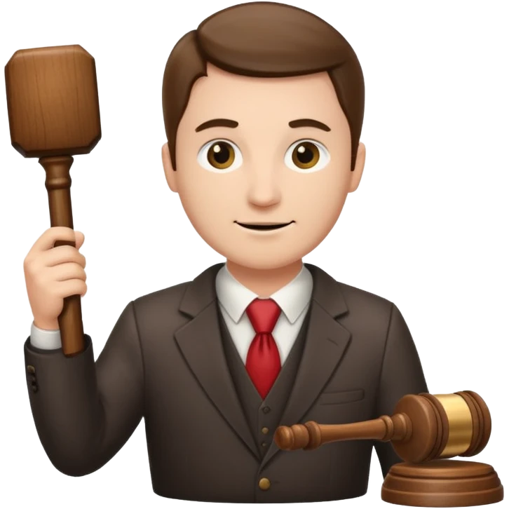 auctioneer with gavel selling house emoji