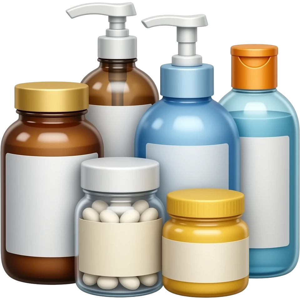 health supplements and personal care product bundle emoji