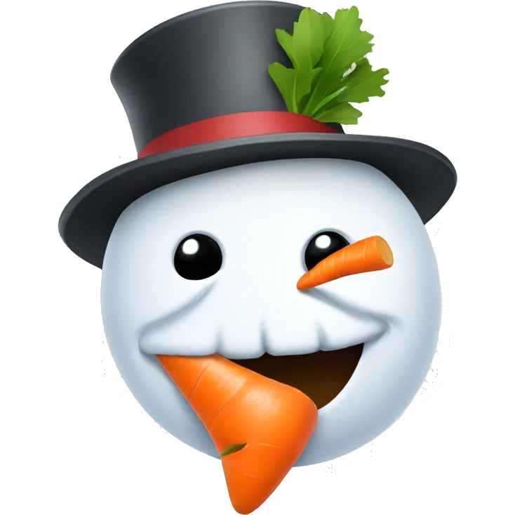 snowman eating a carrot  emoji