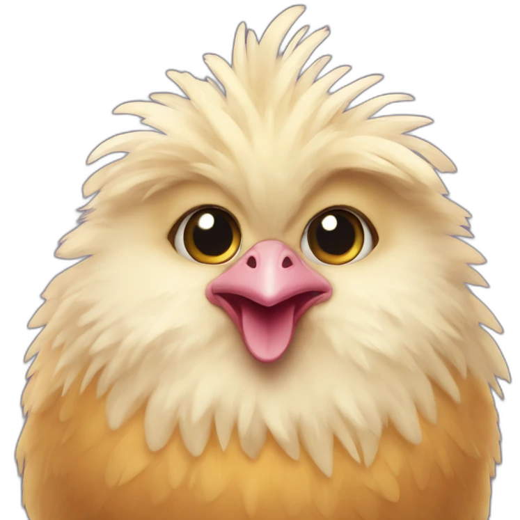 fluffy heart-eyes chicken emoji