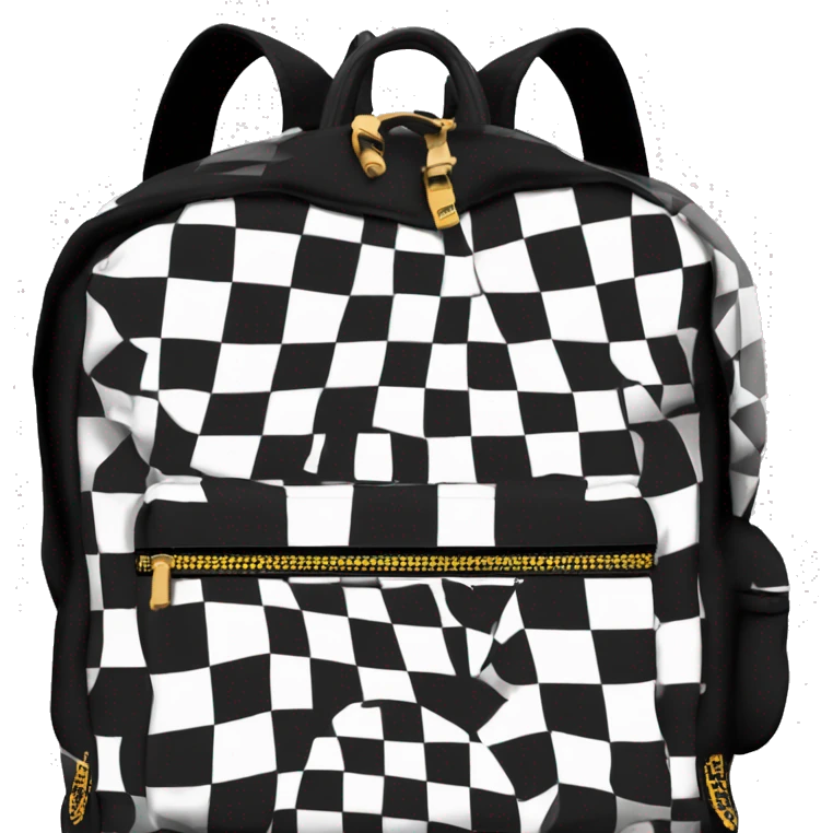 Sprayground Monte Carlo checkered backpack emoji