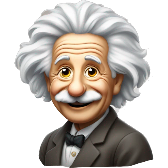happy albert einstein vawes with hand emoji