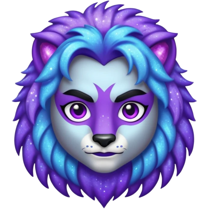 glitter purple and cian lobo emoji