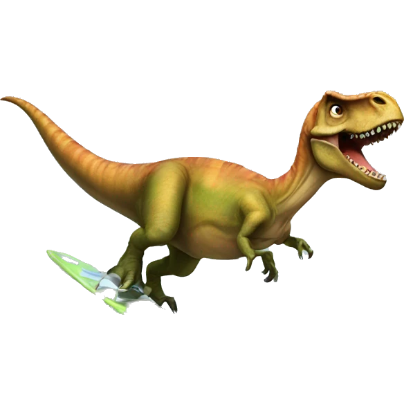 dinosaur surfing emoji