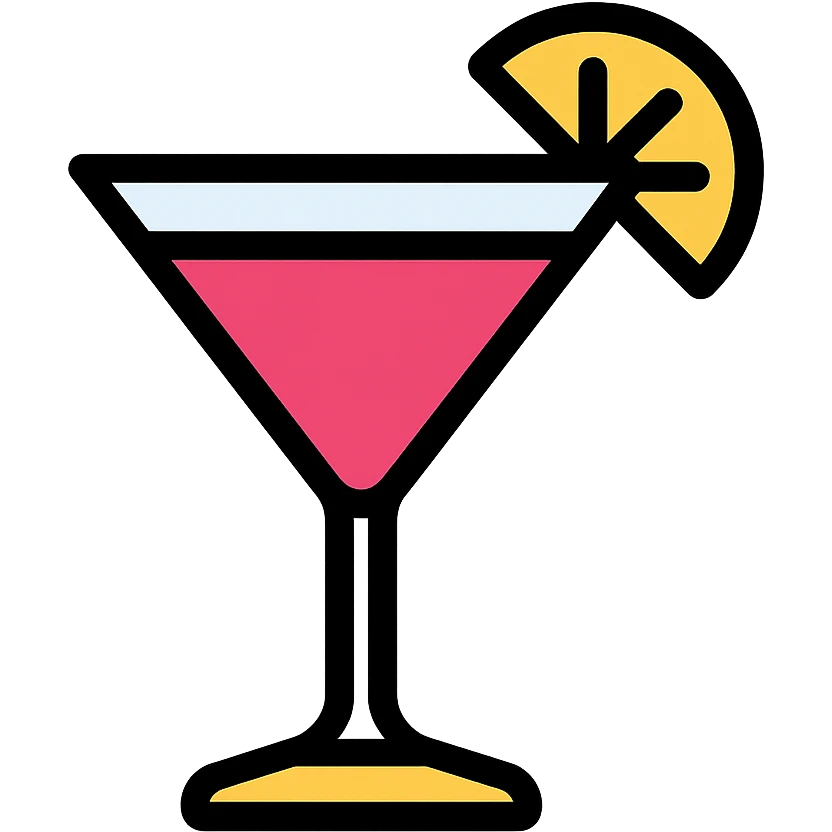 cosmopolitan cocktail in a martini glass, vibrant color emoji