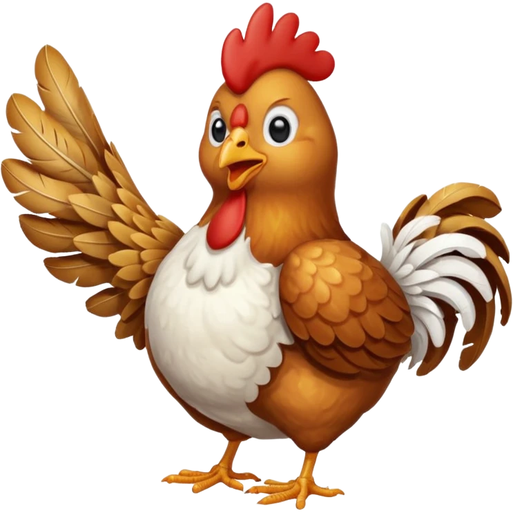 Chicken holding a chicken wing emoji