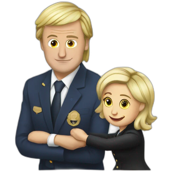Macron embrasse marine le Pen emoji