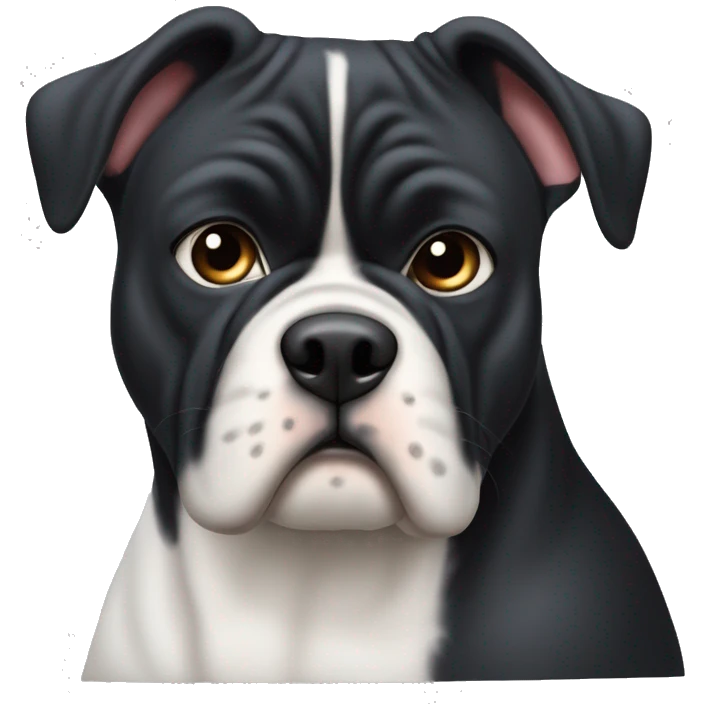 Schwarze Französische Bulldoggen Hündin mit weißem Fleck auf der Brust  emoji