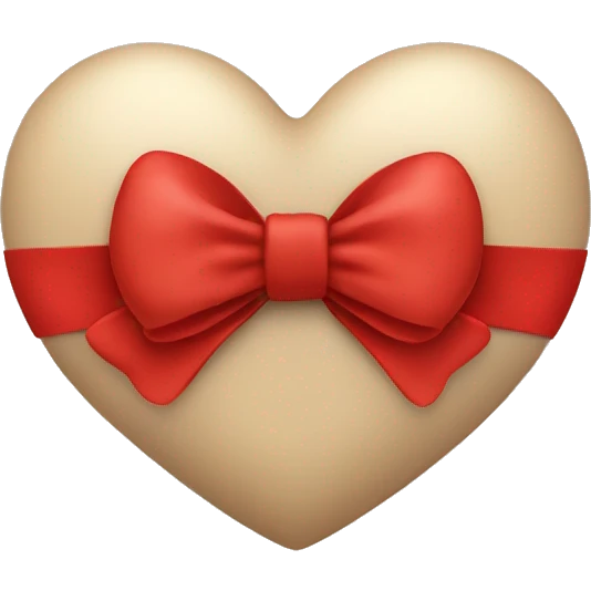heart beige with red bow emoji