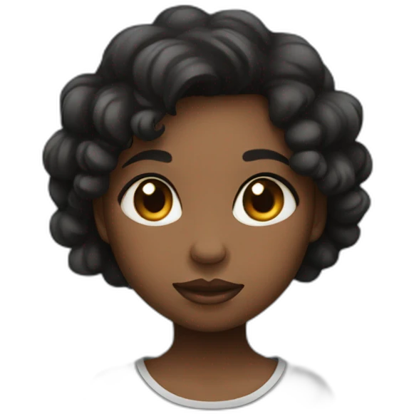 black cute blushy girl emoji