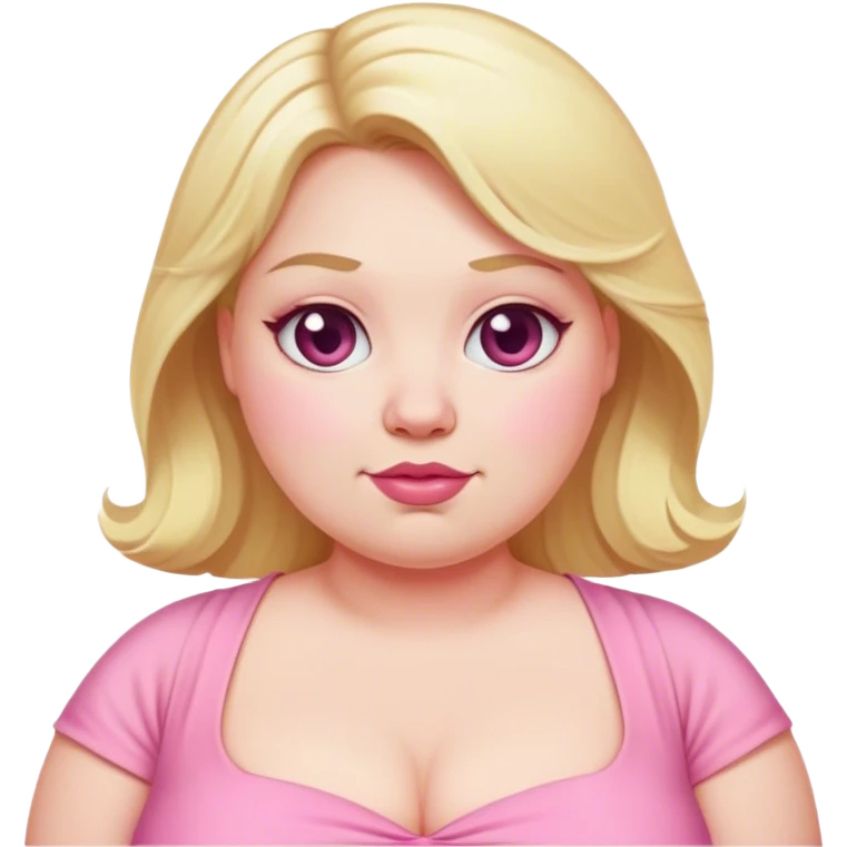 fat blonde woman with pink dress emoji