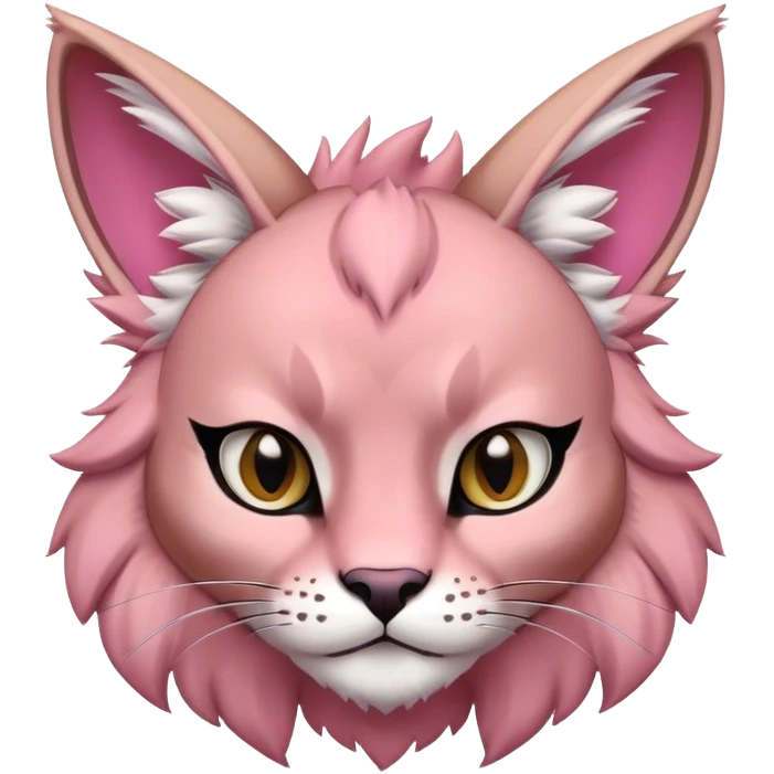 A pink lynx-caracal-fakemon-creature-hybrid emoji