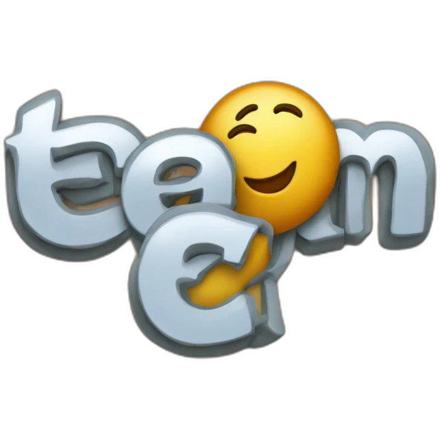 a sign spelling "team" with the letters "ea" crossed out and repalce with the letter "i" emoji