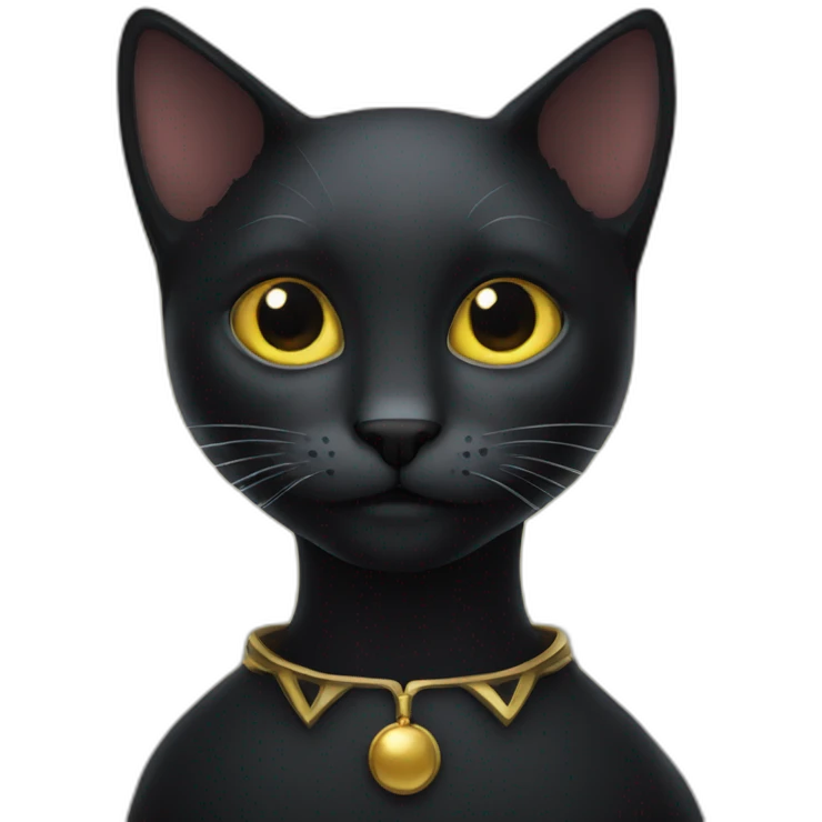 Dark cat with gloriole emoji