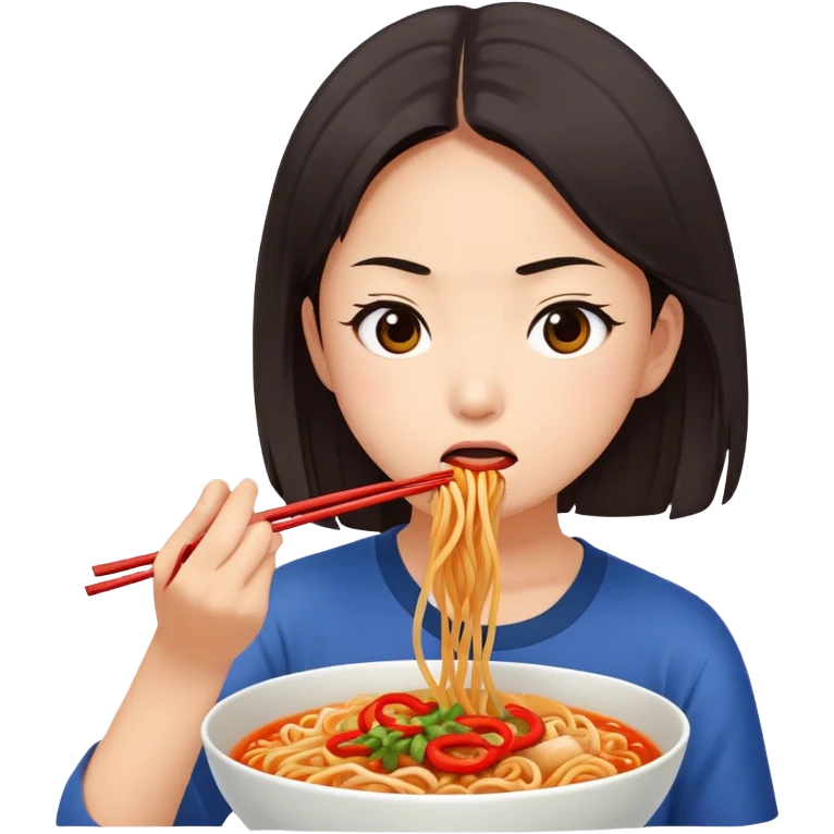 Aya nakamura eating spicy buldak noodles  emoji