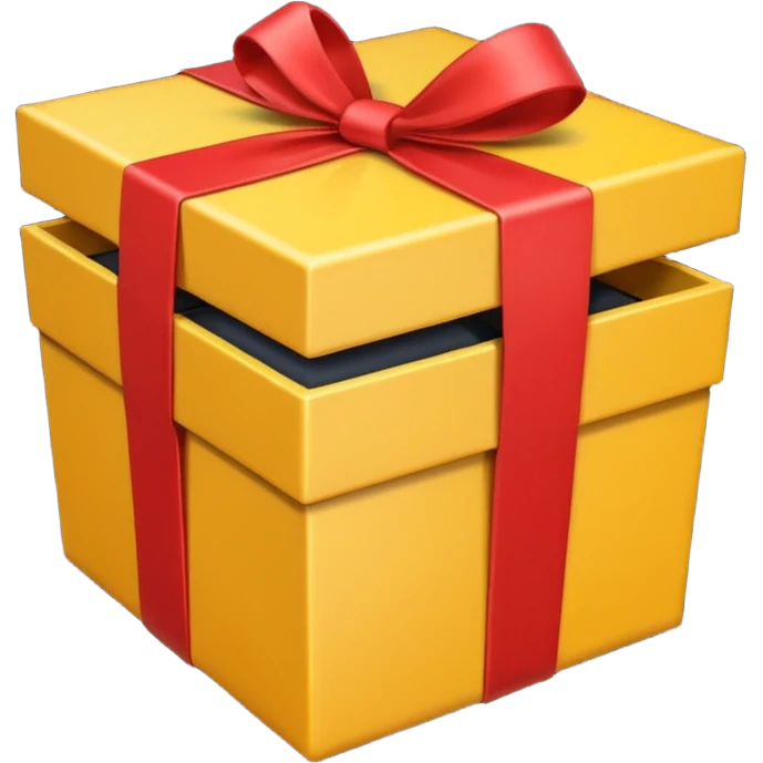 gift box with with open lid
 emoji