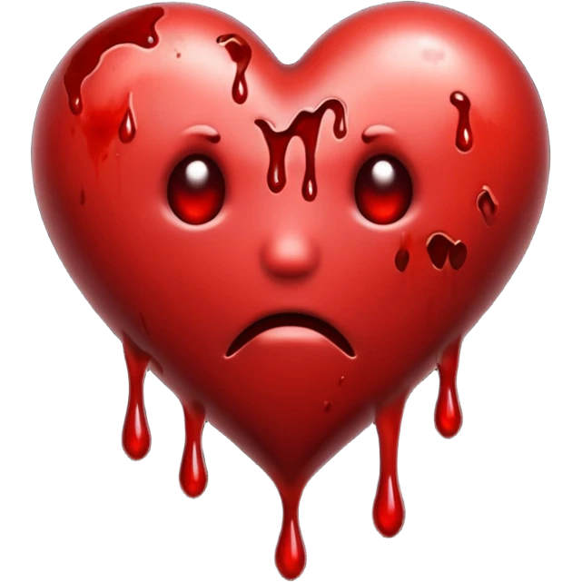 Bloody gothic gory heart  emoji