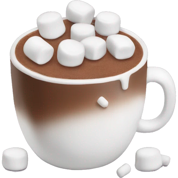 Mug of hot chocolate with mini marshmallows emoji