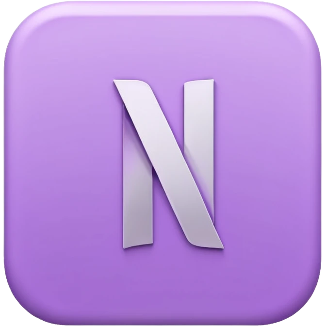 Netflix aesthetic "N" logo in pastel purple emoji