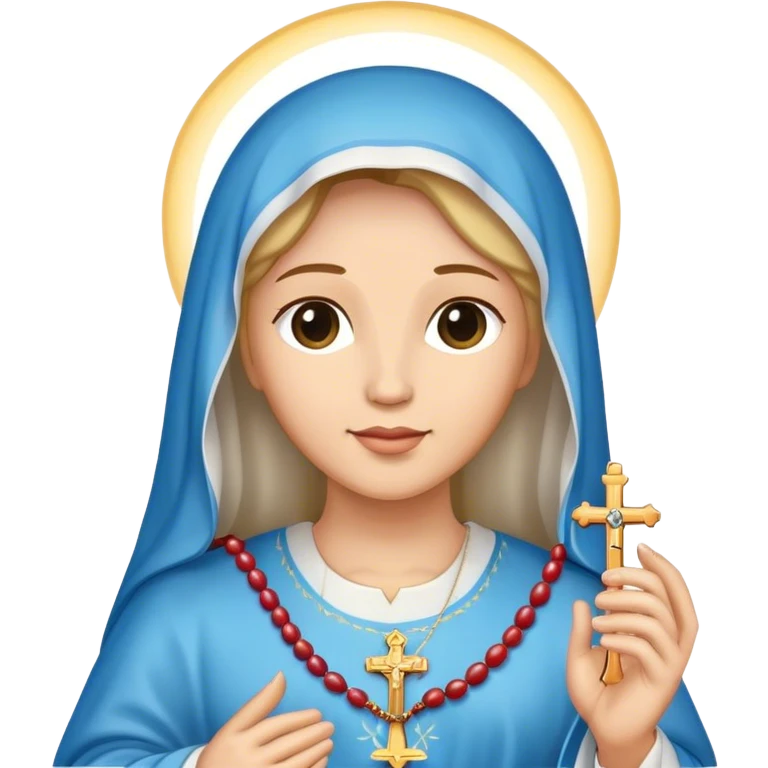 holy mary holding rosary beads emoji