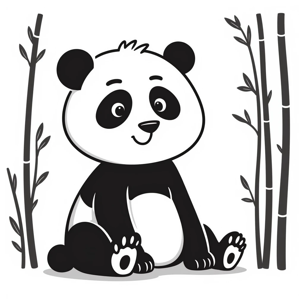A lovely panda sitting in a bamboo forest emoji