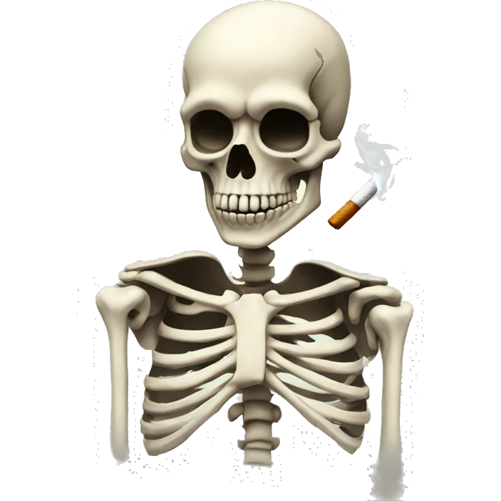 
A smoking skeleton emoji