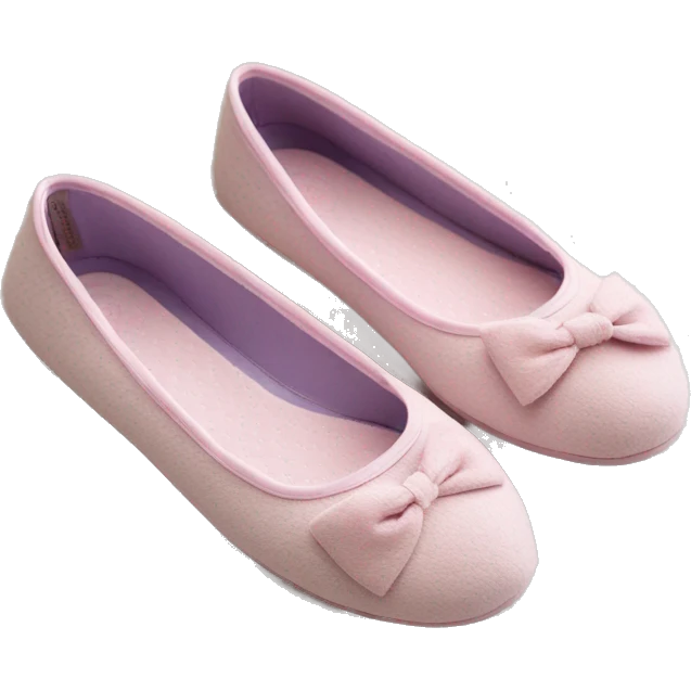 Chaussons ballerines isotoner avec noeud pour femme en tissu semelle du dessous en cuir  emoji