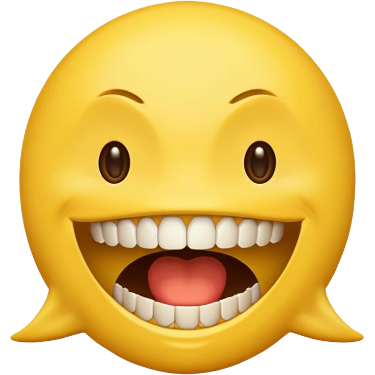 a face with a large opened mouth in emoji of whatsapp style (yellow). Larger is, better is emoji