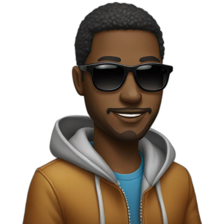 black poker player with hoodie and sunglasses emoji
