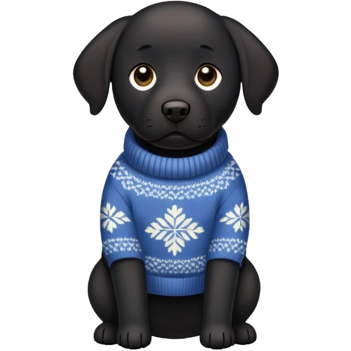 Schwarzer Laprador Hund mit Pulli an emoji