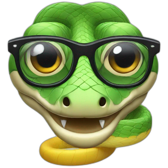 Snake wearing glasses emoji