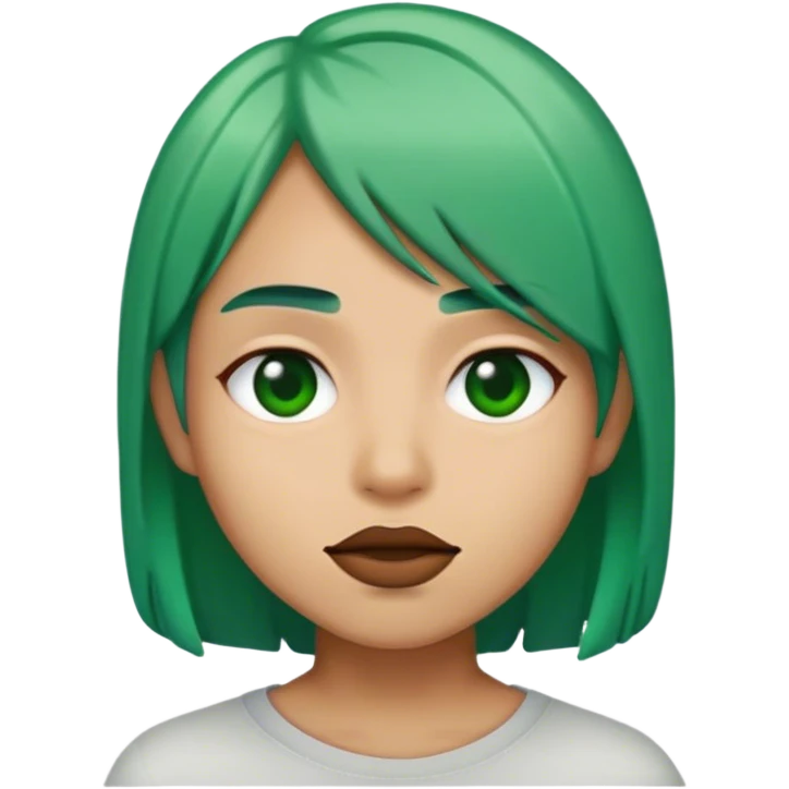  Ombré Green jelly bean straight mouth emoji