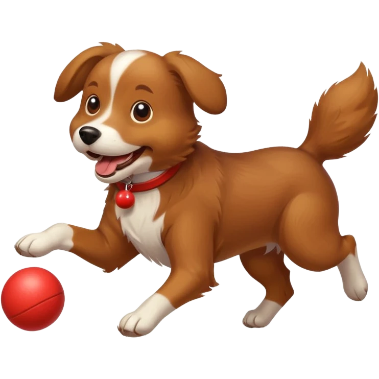 happy dog running after ball emoji