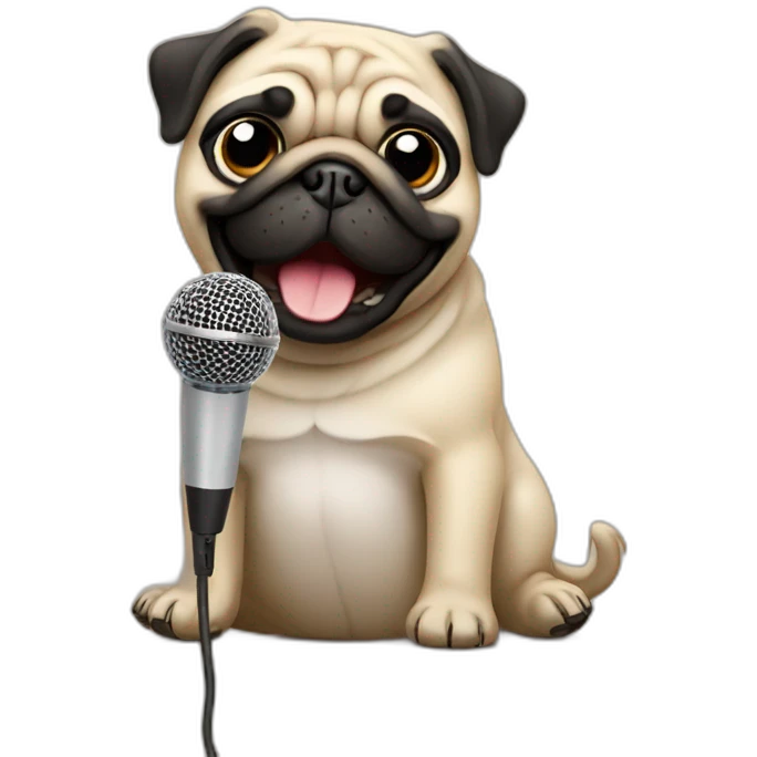 Karaoke-pug emoji
