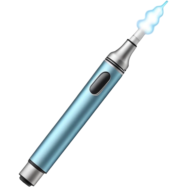 sleek vape pen emitting a small puff of vapor emoji