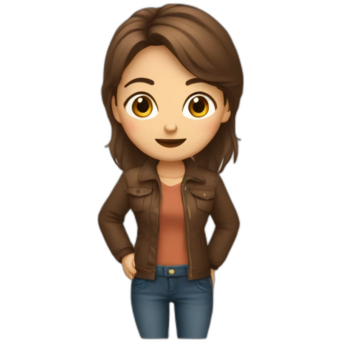 Девушка с длинными волосами коричневыми emoji