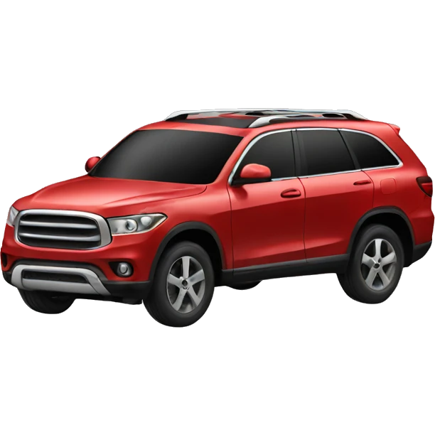 Red suv with roof rack emoji