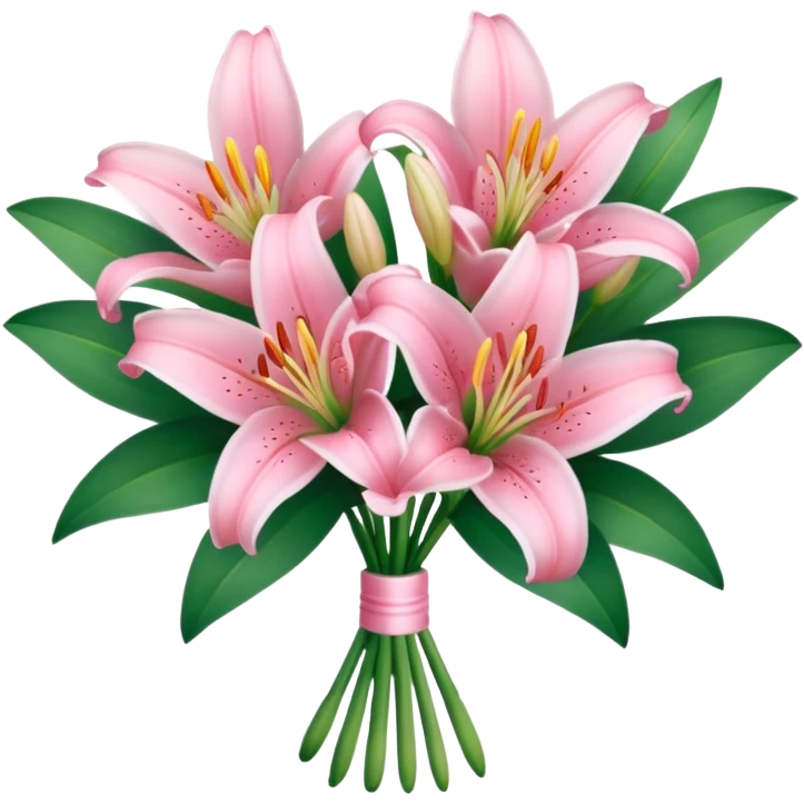 bouquet of baby pink lilies emoji
