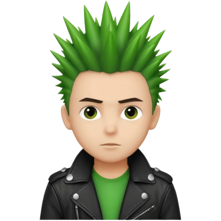 Boy with Spiky Hair – green spikes, black leather jacket emoji