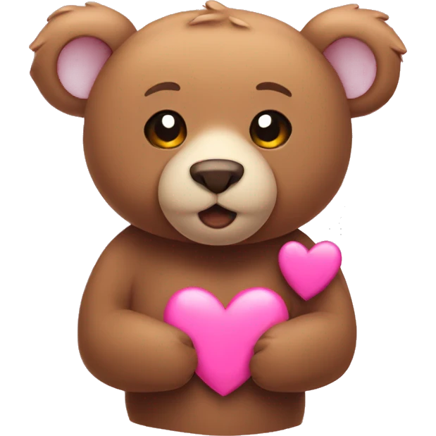 Bear with pink hearts emoji