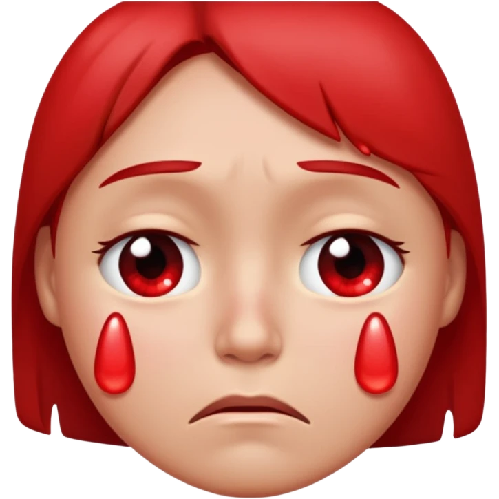 a very sad face that's red emoji