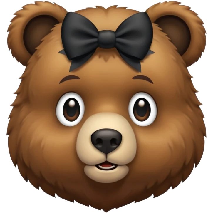 Bear with 2 black bows on the ears emojie emoji