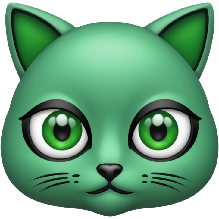 Gata con ojos verdes y negro emoji