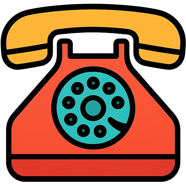 telephone icon in color with handset and dial pad emoji