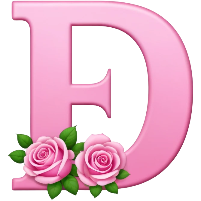 Pink, romantic, flowery, the letter “D” emoji