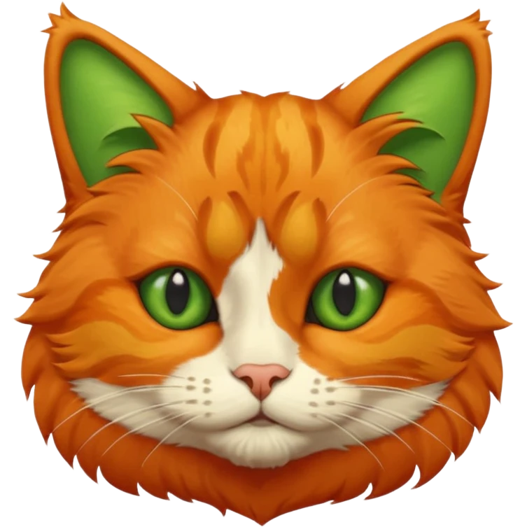 try orange cat missing his right eye and has a green left eye, with an orange patch of fur near his nose emoji