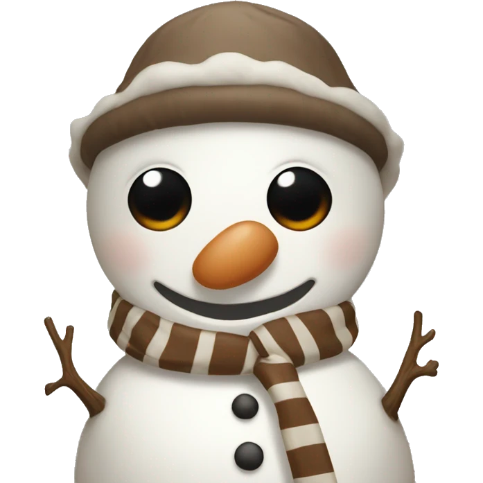 Brown and white asthetic snowman emoji