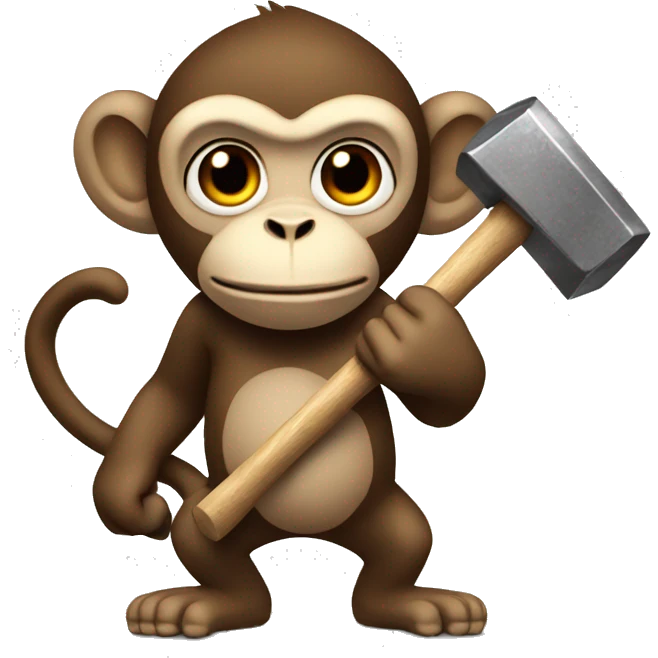 Monkey with hammer emoji