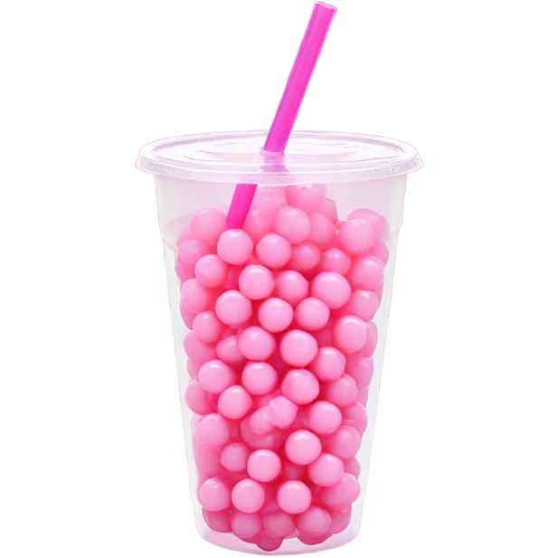 Pink boba emoji
