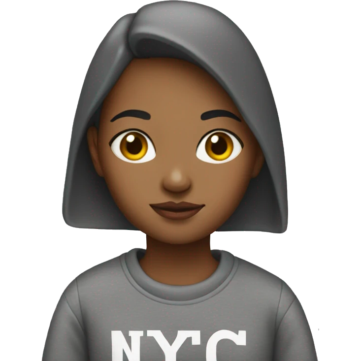 Girl wearing a nyc sweatshirt  emoji